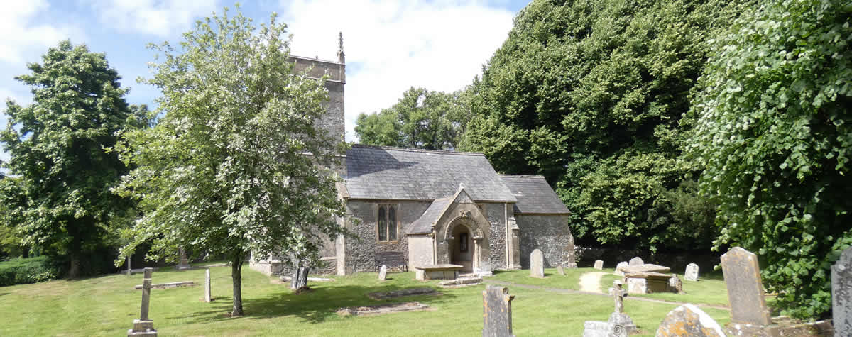 The Old St Andrews Church outside the village of Holcombe